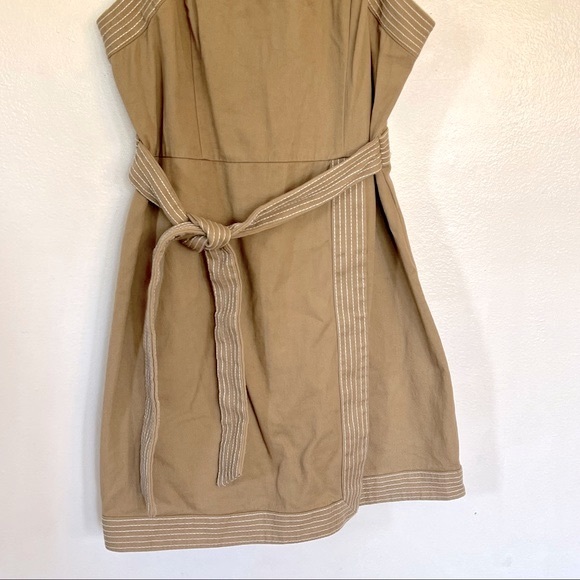 Urban Outfitters Trapunto Stitch Twill Mini Dress Sz 4 - Picture 5 of 16